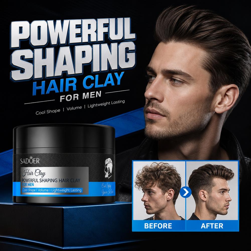 Men'S Grooming Daily - طين تصفيف الشعر غير لامع، قوي