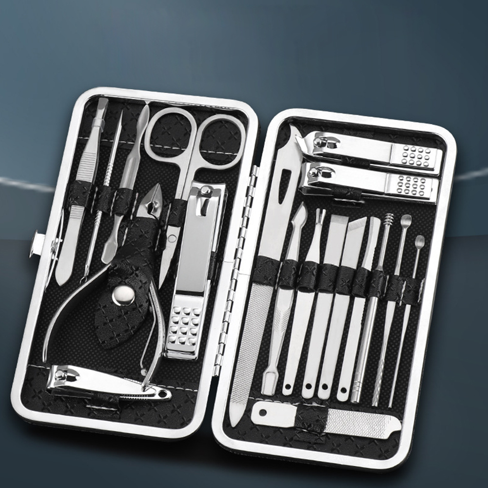 19 قطعة من أدوات قص الأظافر من - مراجعة Nail Care Kit Mens وسعره